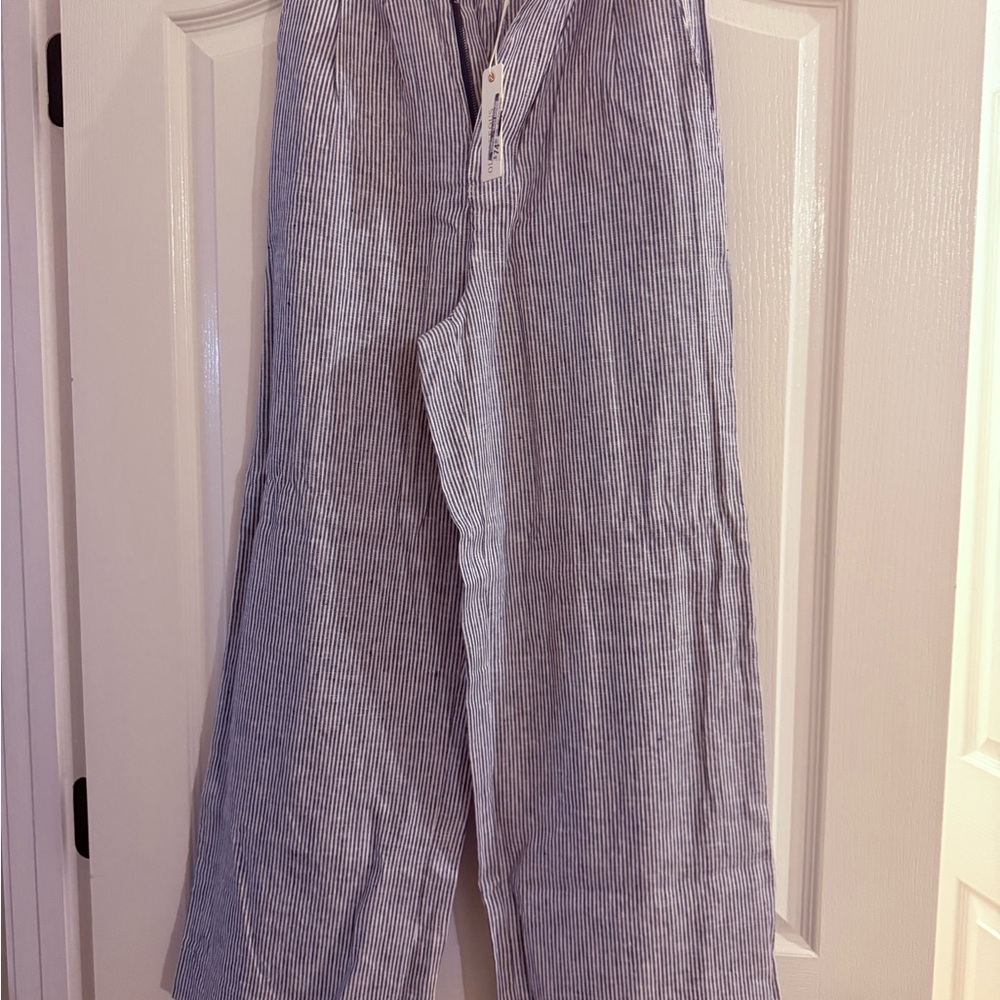 Olivaceous Navy and White Striped Pants